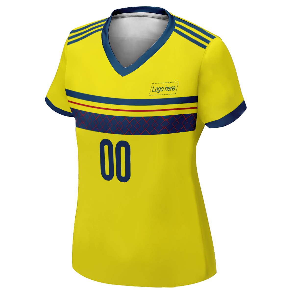 Maillot de football personnalisé de la Coupe du monde de Suède cousu pour femme avec nom