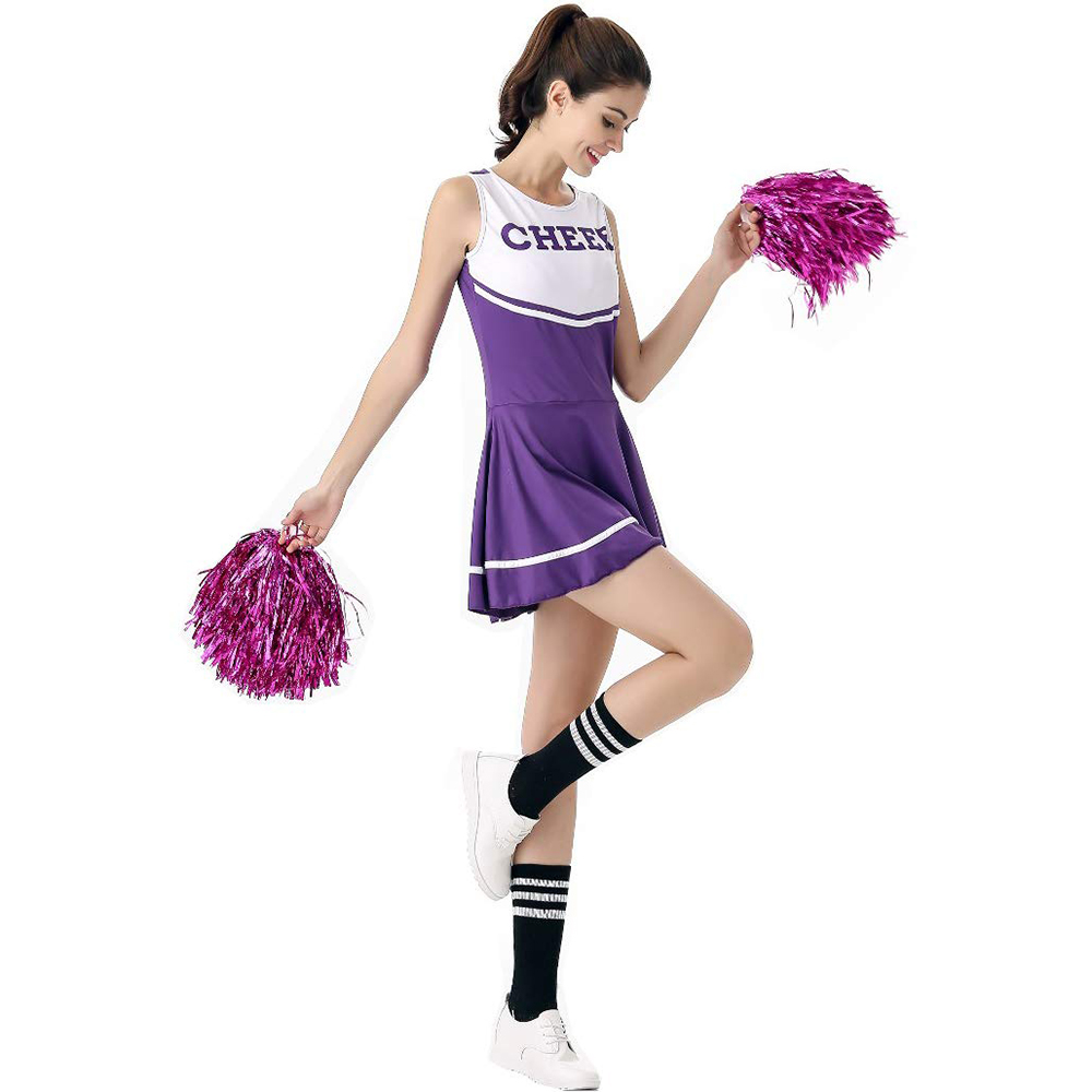 Costume de pom-pom girl violet Déguisements Lycée Musical Uniforme de pom-pom girl Sans pompon