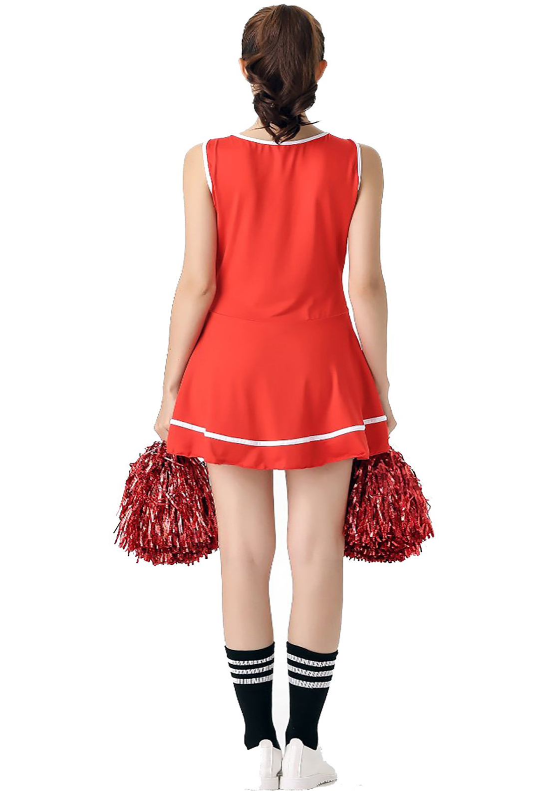 Costume de pom-pom girl rouge déguisement lycée musical uniforme de pom-pom girl sans pompon
