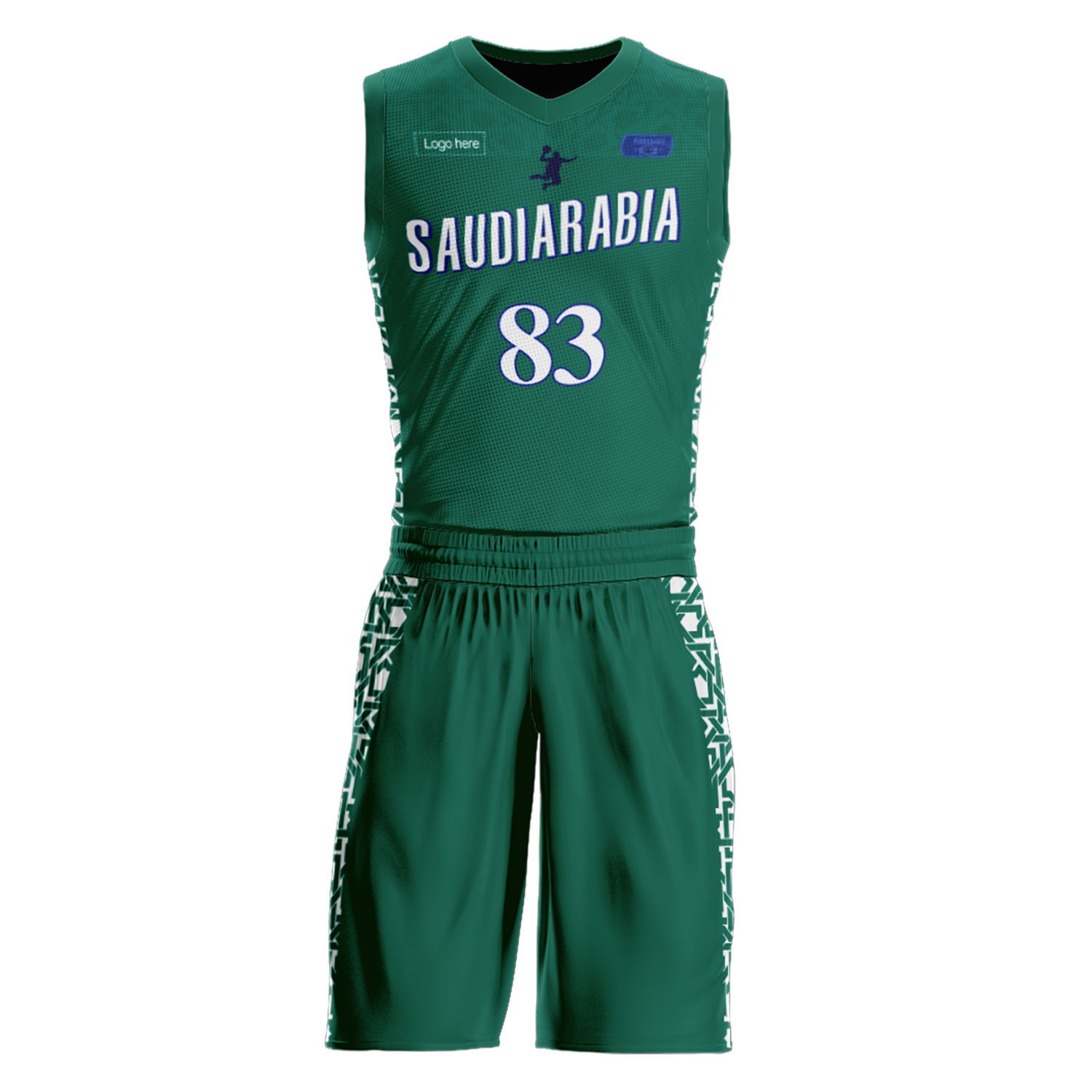 Costumes de basket personnalisés de l'équipe d'Arabie saoudite