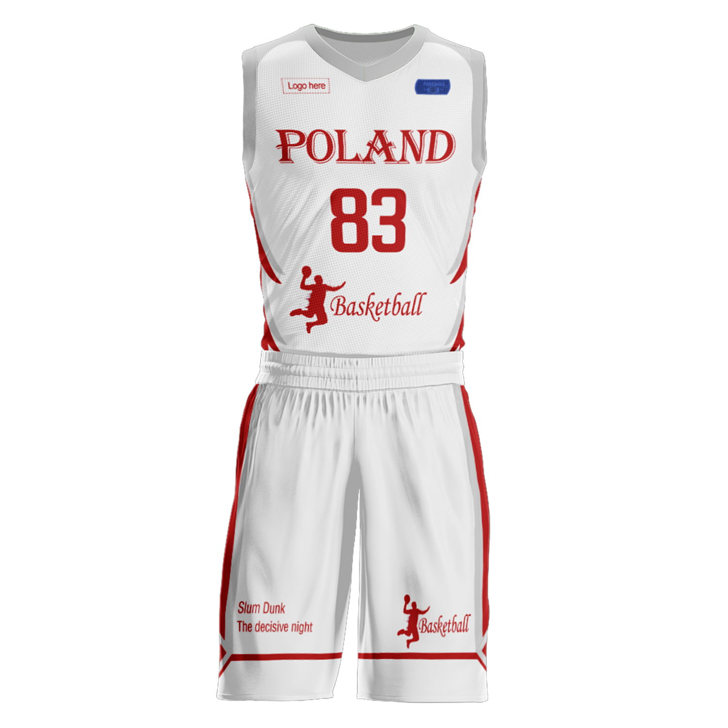 Costumes de basket-ball personnalisés de l'équipe de Pologne